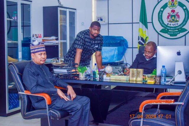 Ganduje’s Son visit Kano Anti-graft Agency to Support Litigate his Father and others Abdulazeez and Muhuyi