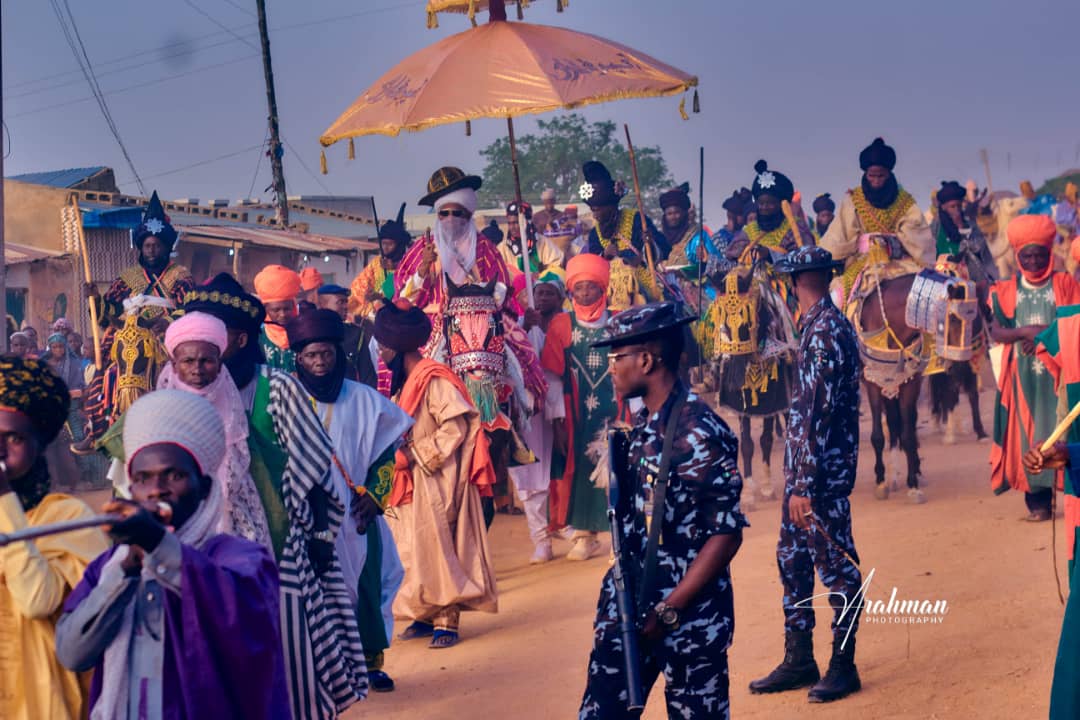Dr Ibrahim Abubakar II and his guards Hawan Kutifi