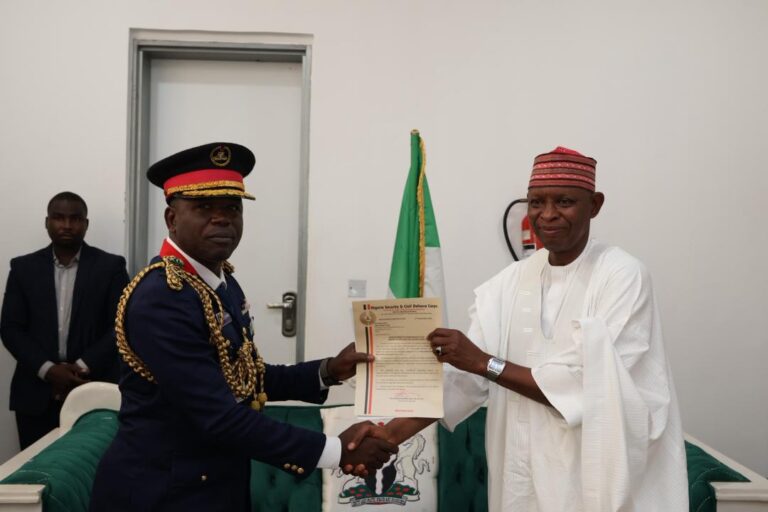 Governor Abba Kabir receives new Commandant NSCDC