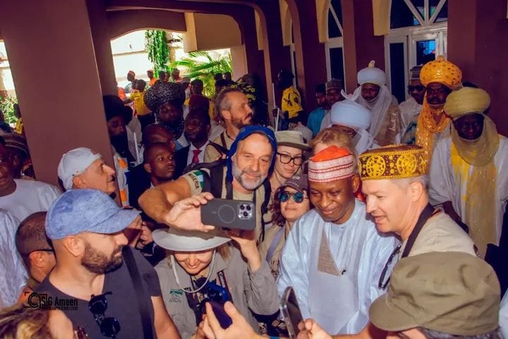 Governor and expatriates at gidan Shatima Governor and expatriates at gidan Shatima