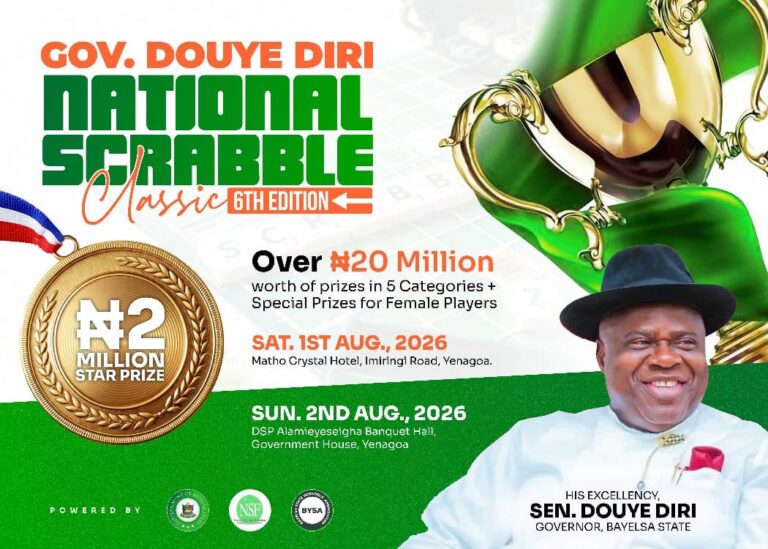 ₦20m up for grabs as scrabble stars converge on Bayelsa for Gov Diri Classic Scrabble Competition