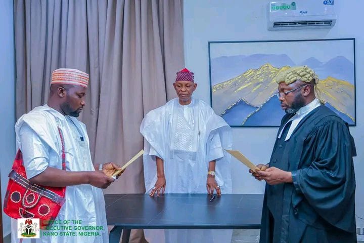 Gov. Yusuf Swears in Hon. Kumbotso new LG Chairman swore in Hon. Ali Musa Hardworker
